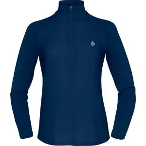 Norrona Merinowoll-Oberteil Femund PureUll Zip Neck W Indigo Night für Damen aus Wolle Größe S Navy blau