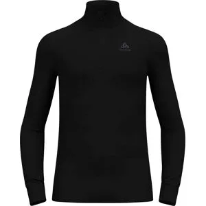 Odlo Funktionsunterhemd mit Reißverschlusskragen  BL Top Turtle Neck LS Half Zip Active Warm Eco M Black für Herren Größe L schwarz