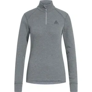 Odlo Technischer Baselayer BL Top Turtle Neck LS Half Zip Active Warm Eco W Steel Grey Melange für Damen Größe S Grau