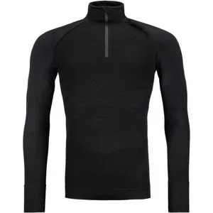 Ortovox Langärmeliges technisches Merino-Shirt 230 Competition Zip Neck M Black Raven für Herren aus Wolle Größe L schwarz