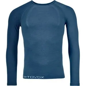 Ortovox Sous-vêtement thermique 120 Comp Light LS M Light Nunatak für Herren aus Wolle Größe L Blau