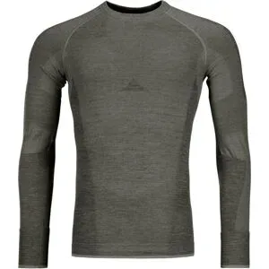Ortovox Haut technique à manches longues en laine de mérinos 230 Competition LS M Dark Sage für Herren aus Wolle Größe L Braun