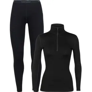 Icebreaker Unterwäsche aus Merinowolle Pack W Merino 260 Tech LS Half Zip Black für Damen aus Wolle