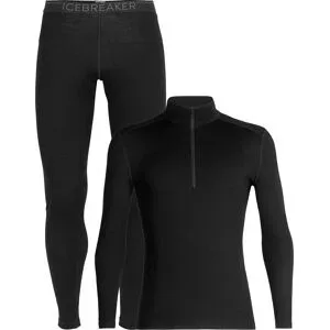 Icebreaker Funktionsunterwäsche aus Merinowolle Pack M Merino 260 Tech LS Half Zip Black für Herren aus Wolle
