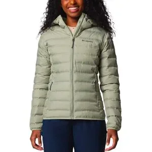 Columbia Wasserabweisende Stepp-und Daundenjacken aus natürlichen Daunen Lake 22 II Down Hooded Jacket Safari für Damen Größe XS Khaki