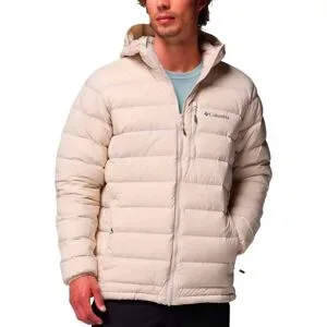Columbia Doudoune déperlante en duvet naturel Drift Peak Stretch Down Hooded Jacket Dark Stone für Herren Größe M Weiß