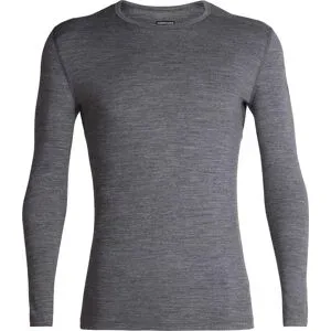 Icebreaker Sous-vêtement en laine de mérinos M Merino 200 Oasis LS Crewe Gritstone Heather für Herren aus Wolle Größe XXL Grau
