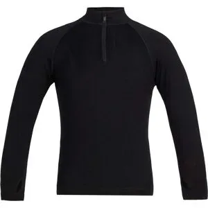 Icebreaker Funktionsunterwäsche aus Merinowolle K Merino 260 Tech LS Half Zip Black  aus Wolle Kindergröße 2 Jahre schwarz