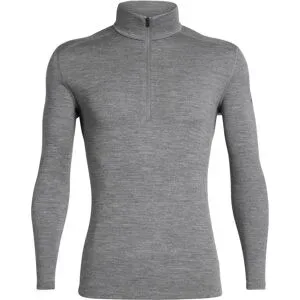 Icebreaker Funktionsunterwäsche aus Merinowolle M Merino 260 Tech LS Half Zip Gritstone Heather für Herren aus Wolle Größe L Grau