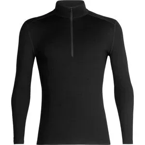Icebreaker Funktionsunterwäsche aus Merinowolle M Merino 260 Tech LS Half Zip Black für Herren aus Wolle Größe L schwarz