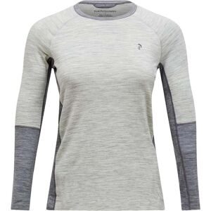 Peak Performance Oberteil aus Merinowolle &ndash; Damen / Frau &ndash; Magic Crew Baselayer W Magic Crew Baselayer Med Grey Melange für Damen aus
