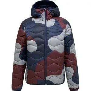 Peak Performance Veste à capuche ultralégère et compressible M Aop Helium Down Hood 333 Snowbank für Herren Größe M Navy blau