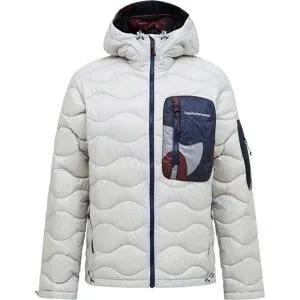 Peak Performance Veste à capuche ultralégère et compressible M Aop Helium Utility Down Antarctica 333 Snowbank für Herren Größe M Weiß
