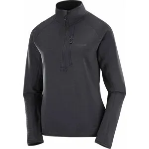 Salomon Leichte Stretch-Fleecejacke mit halbem Reißverschluss &ndash; Damen / Frau &ndash; Sntial Lightwarm HZ W Sntial Lightwarm HZ W Deep Black