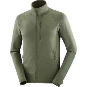 Salomon Warmes und leichtes technisches Fleece Sntial Lightwarm FZ M Grape Leaf für Herren Größe L Khaki