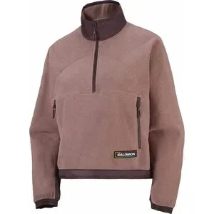 Salomon Kurze Fleecejacke mit halbem Reißverschluss &ndash; Damen / Frau &ndash; Chroma Fleece Crop HZ W Chroma Fleece Crop HZ W Antler für Damen