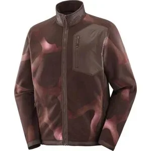 Salomon Warmer Fleece-Pullover mit Reißverschluss &ndash; Herren &ndash; Chroma Fleece FZ M Coffee Bean Dusky Orchid Iron Chroma Fleece FZ M