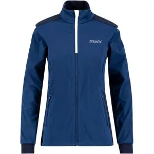 Swix Skijacke Nordisch Cross Jacket W Estate Blue/White für Damen aus Softshell Größe M Blau