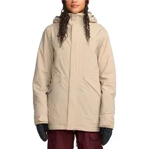 Volcom Wasserfeste und atmungsaktive Snowboardjacke Shelter 20K 3D Stretch Jacket W Oatmeal für Damen Größe S Beige