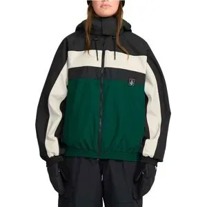 Volcom Wasserfeste und atmungsaktive Jacke für Snowboarder DLM Jacket Black Green für Herren aus Leder Größe L Grün