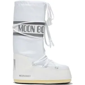 Moonboot Damen-Schneestiefel &ndash; Icon Nylon Moon Boot Nylon Blanche/Argent für Damen Größe 27-30 Weiß