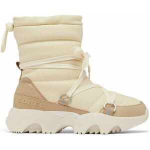 Sorel Komfortable, wasserfeste Stiefel Kinetic Impact Nxt Mid Boot WP W Honey White Dusty Tan für Damen aus Leder Größe 38,5 Beige
