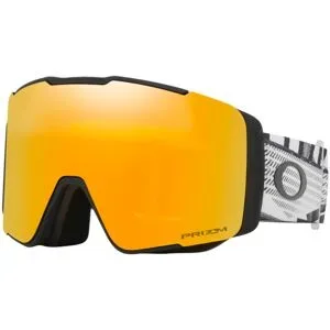 Oakley Skibrille mit 2 Bildschirmen Line Miner Pro L Black Forge Prizm 24K & Prizm Sage Gold  Weiß