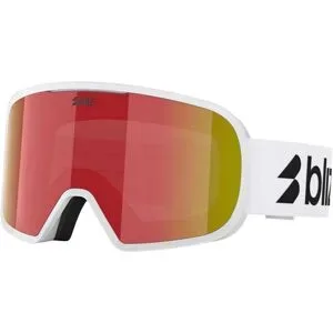 Bliz Skibrille G002S Matte White Brown w/ Red Multi  aus Wolle Weiß