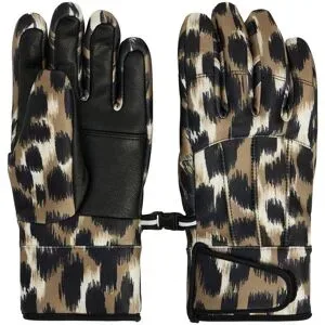 Fusalp Isolierende Skihandschuhe aus PrimaLoft®- Damen / Frau Glacier Print Blurred Savannah Leopard/Noir für Damen aus Softshell Größe 8 -