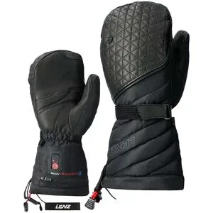 Lenz Beheizbare Fausthandschuhe aus Primaloft® Heat Glove 6.0 Finger Cap Mittens Women Noir für Damen Größe L schwarz