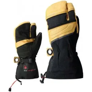 Lenz Beheizbare Dreifinger-Fausthandschuhe aus Primaloft® Heat Glove 8.0 Finger Cap Lobster Unisex Noir / Jaune für Herren Größe L Gelb