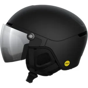 POC Skihelm mit integriertem Visier Obex Visor Uranium Black Matt/Clarity Universal/Partly Sunny/Silver für Herren Größe 51-54 cm schwarz