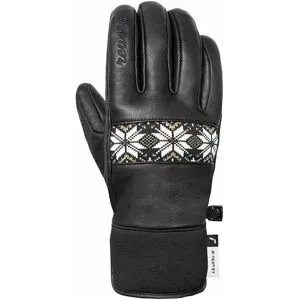 Reusch Wasserfeste und warme Skihandschuhe aus Primaloft®  Charlize R-TEX® XT Black/White/Gold für Damen aus Leder Größe 7.5 Weiß