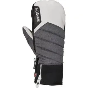 Snowlife Fäustlinge aus PrimaLoft® Gold Unity DT Mitten Grey/White/Black für Damen aus Leder Größe M Grau