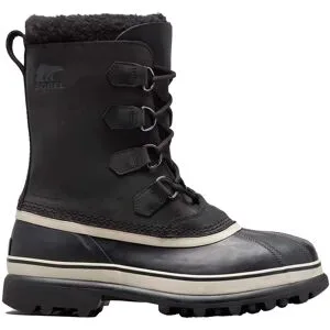 Sorel Après-skis chauds et imperméables Caribou M Black/Dark Stone für Herren aus Leder Größe 43,5 schwarz