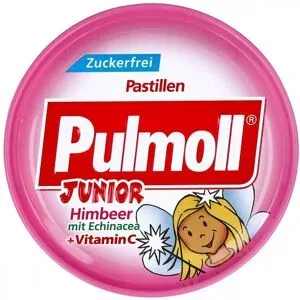 Pulmoll Junior Himbeer mit Echinacea ohne Zucker Bonbons