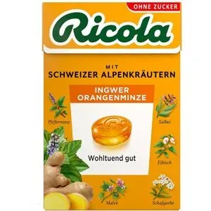 Ricola Ingwer Orangenminze Bonbons ohne Zucker Box