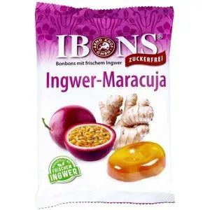 Ibons Ingwer Maracuja ohne Zucker Tüte Lutschbonbons