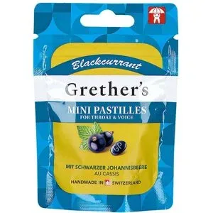 Grethers Blackcurrant Zuckerfrei Pastillen mini Beutel