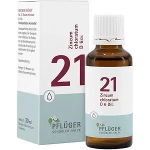 Schüßler-Salze Biochemie Pflüger 21 Zincum chlor. D6 Tropfen