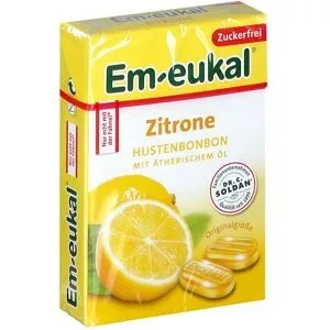 Em Eukal Bonbons Zitrone zuckerfrei Box