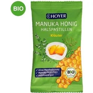 Hoyer Manukahonig Halspastillen Mgo 250+ Kräuter