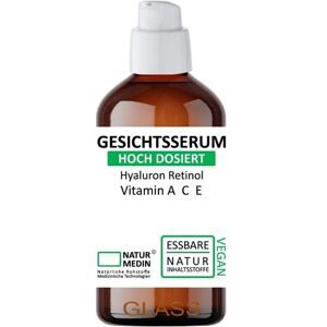 Naturmedin Gesichtsserum Hyaluron Retinol Vitamin A C E Glas