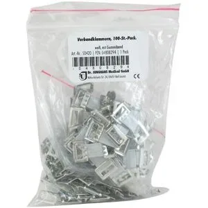 Verbandklammern mit Gummiband weiss 50420