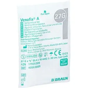 Venofix A Venenpunktionsb.27 G 0,4x16mm 30cm Grau