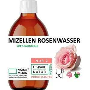 Naturmedin Mizellenwasser mit Rosenwasser Glas