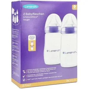 Lansinoh Naturalwave Babyflaschen 240ml & Sauger M