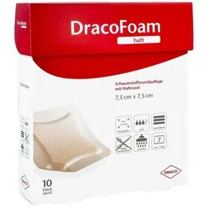 Dracofoam Haft Schaumstoff Wundauflage 7,5x7,5cm