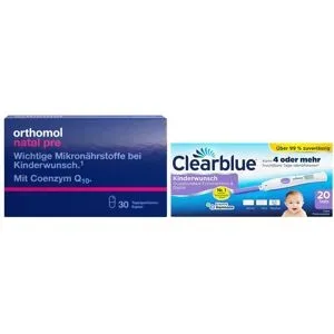 Orthomol Natal pre Kapseln 30 Stk. + Clearblue Ovulationstest