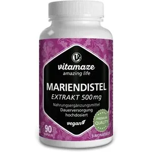 Vitamaze Mariendistel 500 mg Extrakt hochdosiert vegan Kapseln